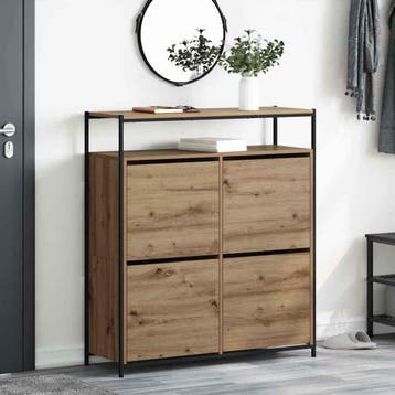 vidaXL Schoenenkast 100 x 34 x 112 cm Bewerkt hout, Verzenden, Nieuw