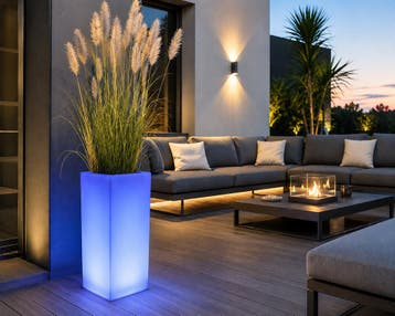 Oplaadbare Bloempot 90 cm LED RGB incl. Afstandsbediening -, Kunststof, Minder dan 50 watt, Nieuw, Ophalen of Verzenden