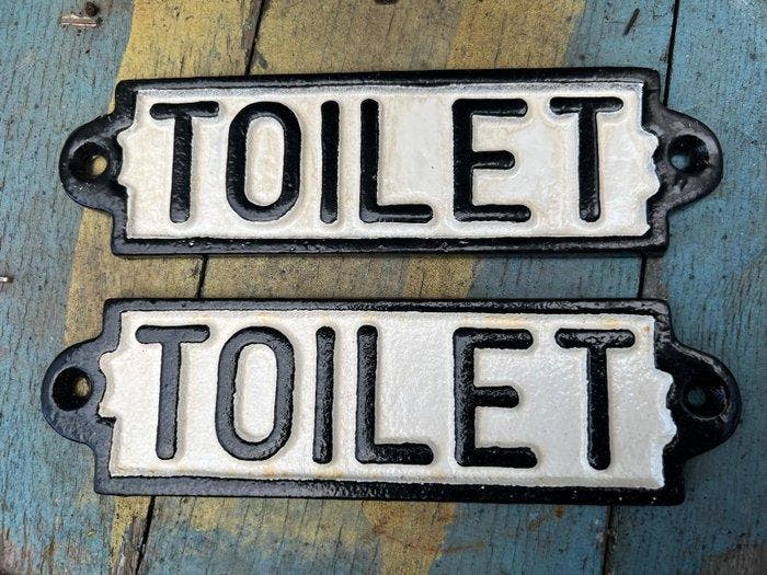 Decoratief ornament (2) - vintage style restroom signs -, Antiek en Kunst, Curiosa en Brocante