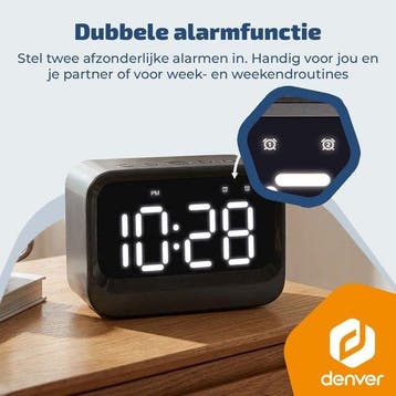 2dekans | Denver Digitale Wekker - Bluetooth speaker - Dual, Ophalen of Verzenden, Zo goed als nieuw