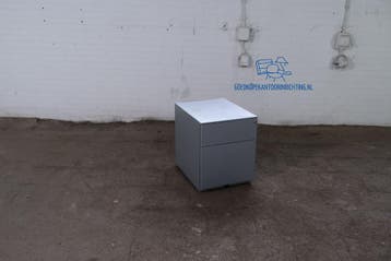 Ladeblok grijs verrijdbaar 2 lades met archief en pennenlade, Huis en Inrichting, Kasten | Ladekasten, Overige materialen, Minder dan 50 cm
