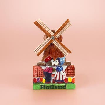 Magneet polyprint molen met kuspaar Holland - multicolor, Ophalen of Verzenden, Nieuw