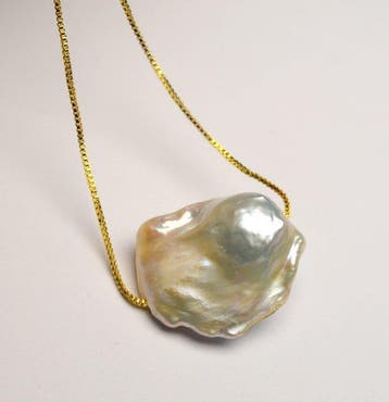 Parel - Witte barokparel aan ketting - Hanger - 6,90 g