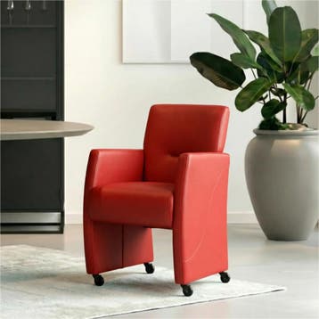 Leren eetkamerstoel Pleasure - Toledo Ducati (rood) - Met, Eigentijds, Modern, Nieuw, Leer, Ophalen of Verzenden