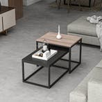 [en.casa] Salontafel set van 2 Aabenraa Eiken zwart, Verzenden, Nieuw