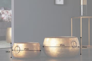 Handgemaakte schalenset van 2 ORIENT gouden bloempotten in, Ophalen of Verzenden, Nieuw