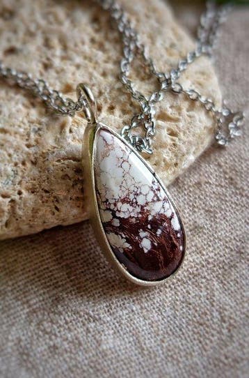 Ambachtelijk sieraad Rain in 925 sterlingzilver met jaspis