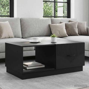 vidaXL Salontafel Zwart 90 x 50 x 37 cm Bewerkt hout, Huis en Inrichting, Tafels | Salontafels, Verzenden, Nieuw, Overige houtsoorten