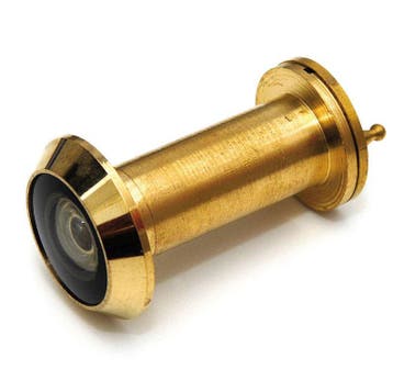 DX Deurspion 200 ° voor deurdikte 35-55 messing gepolijst, Doe-het-zelf en Verbouw, Verzenden, Nieuw