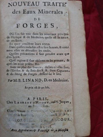 B. Linand - Nouveau Traité des Eaux Minerales de Forges -