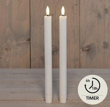 Ledkaars 3d flame candle wit annas collection d 2,5 h 23 cm, Ophalen of Verzenden, Nieuw