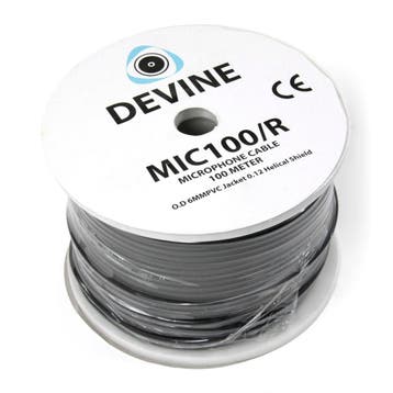 Devine MIC100/R audiokabel, 2x 0.226 mm², ø 6 mm, 100 m, Verzenden, Nieuw