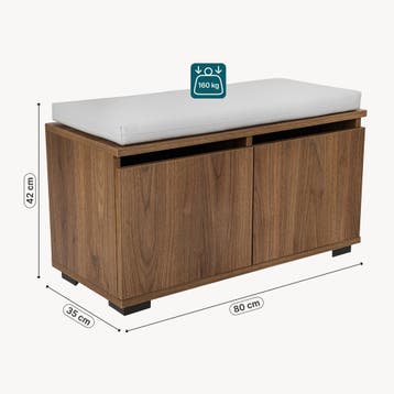 Schoenenrek Brande 80x35x42 cm walnootkleurig en lichtgrijs, Verzenden, Nieuw