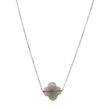 Witgouden collier van Morganne Bello 42 cm 18 karaat, Verzenden, Zo goed als nieuw, Goud, Verstelbaar