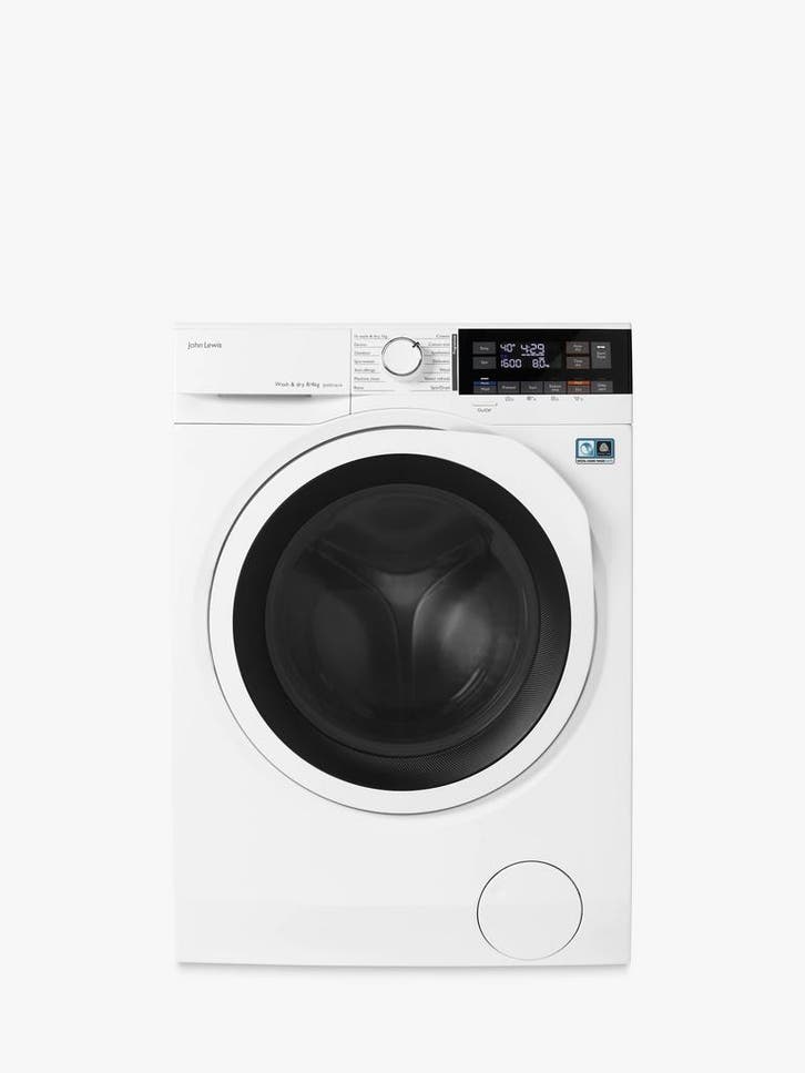 John Lewis JLWD1614 - Was-droogcombinatie - 8 kg wassen - 4, Witgoed en Apparatuur, Was-droogcombinaties, Zo goed als nieuw, 85 tot 90 cm