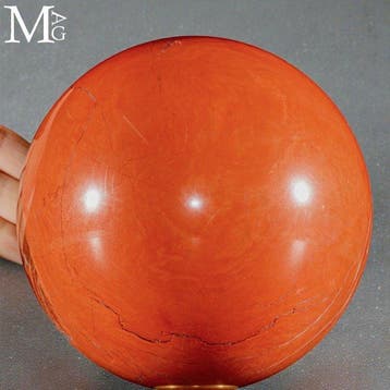 Grote Rode Jaspis Bol - Intense vuurkleurige tinten en
