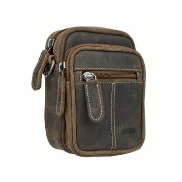 Heren Tas Klein - Buffelleer - Riemtas, Overige merken, Bruin, Verzenden, Nieuw