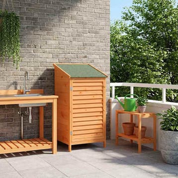 vidaXL Tuinschuur met dak Bruin 59 x 56 x 113,5 cm Massief, Verzenden, Nieuw