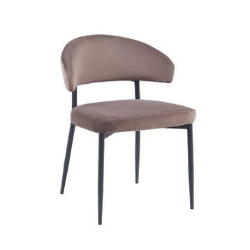 Stoel Bliss | Taupe | Fluweel | Zwart Metalen Frame | 2, Verzenden, Nieuw in verpakking