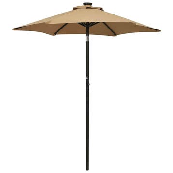 vidaXL Parasol met LED-verlichting 200x211 cm aluminium, Tuin en Terras, Verzenden, Nieuw