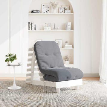 vidaXL Futon slaapbank met matras 60x206x11 cm massief, Huis en Inrichting, Slaapkamer | Slaapbanken, Verzenden, Nieuw, Wit
