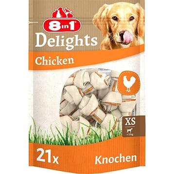 8in1 Delights chicken bones XS hondensnacks 1 x 21 stuks, Verzenden, Hond