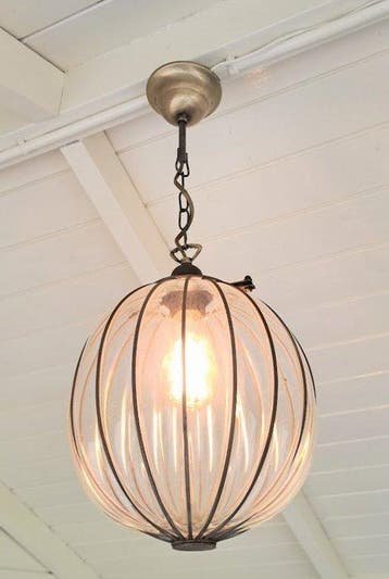 Plafondlamp - Metaal gesmeed, glas - Mond Geblazen