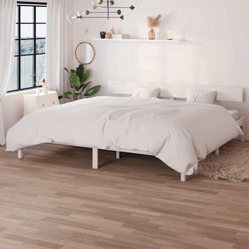 vidaXL Bedframe massief grenenhout wit 180x200 cm, Huis en Inrichting, Eenpersoons, Verzenden, Wit, Nieuw