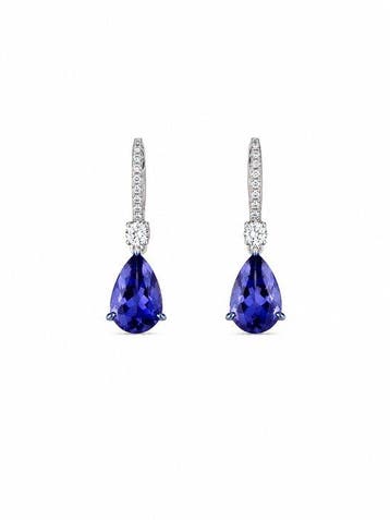 Cocktail oorbellen - 14 karaat Witgoud - 6.60ct. tw., Sieraden, Tassen en Uiterlijk, Antieke sieraden