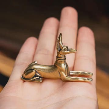 Vintage Messing Beeldje Egyptische Farao Hond - Decoratief K, Verzenden, Nieuw