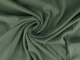 Mousseline stof – Oud groen, 120 cm of meer, Ophalen of Verzenden, Katoen, Groen