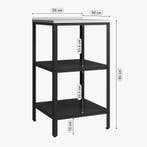 Bijzettafel Bolognano voor buiten 92x50x50 cm zwart en zilve, Huis en Inrichting, Tafels | Bijzettafels, Verzenden, Nieuw