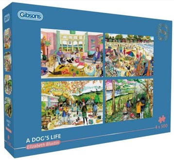 A Dogs Life Puzzel (4x500 stukjes) | Gibsons - Puzzels, Hobby en Vrije tijd, Denksport en Puzzels, Verzenden, Nieuw