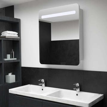 vidaXL Badkamerkastje met spiegel LED 68x9x80 cm, Verzenden, Nieuw