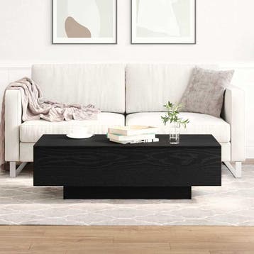 vidaXL Salontafel Zwart Eiken 100 x 49,5 x 31 cm Bewerkt, Huis en Inrichting, Verzenden, Nieuw, Overige houtsoorten, Minder dan 50 cm