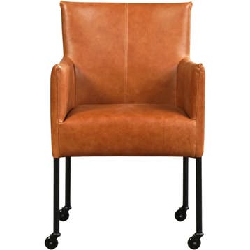 Set van 4 Leren eetkamerstoelen Desire - Vintage Cognac, Huis en Inrichting, Stoelen, Ophalen of Verzenden, Nieuw, Leer