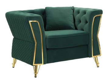 FAUTEUIL EMY GROEN MET KUSSEN CM 104X83X76 - 14282600PV, Huis en Inrichting, Fauteuils, Ophalen of Verzenden, Nieuw