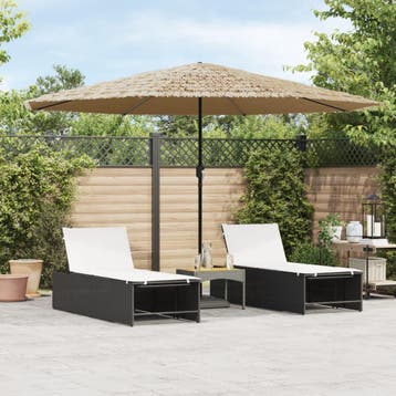 vidaXL Parasol met stalen paal 388x388x248 cm bruin, Verzenden, Nieuw, 3 tot 4 meter