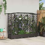 vidaXL Verhoogd Bed met Trellis en Dak Bruin 203,5 x 40 x, Verzenden, Nieuw, Minder dan 60 cm, 60 cm of meer