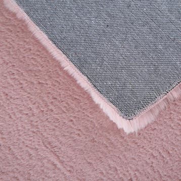 Rond Wasbaar Vloerkleed | Pouffy | Uni | Rosé | 200x200 cm, Verzenden, Nieuw