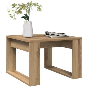 vidaXL Bijzettafel 50x50x35 cm bewerkt hout artisanaal, Verzenden, Nieuw, Overige houtsoorten, 50 tot 100 cm