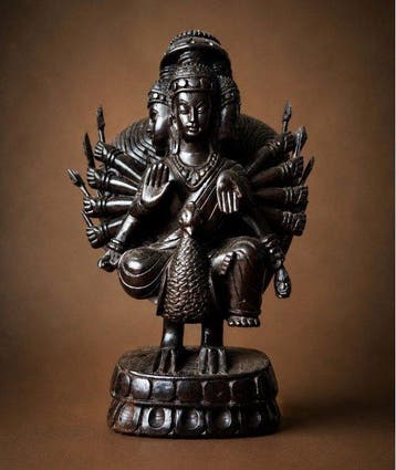 Snijwerk, Skanda (Murugan / Kartikeya / Shanmukha) auf Pfau, Antiek en Kunst