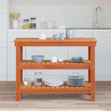 vidaXL Werkbank met plank 110,5 x 50 x 80 cm Massief, Verzenden, Nieuw