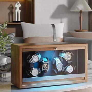 Watchwinder - Horloge doos - Horloge winder - Bruin - Olvy •, Sieraden, Tassen en Uiterlijk, Horloges | Heren, Verzenden, Zo goed als nieuw