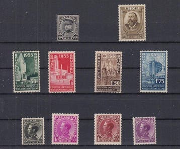 België 1934 - diverse reeksen - OBP : 384/385 , 386/89 ,, Gestempeld