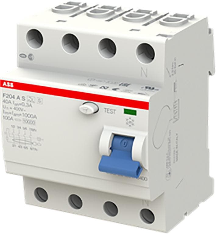 ABB aardlekschakelaar Selectief / 4-polig, 300mA, 40A / F, Doe-het-zelf en Verbouw, Elektra en Kabels, Nieuw, Ophalen of Verzenden