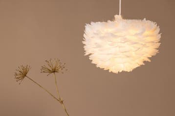 Hanglamp - Sky - 35 cm - Wit - Veren - Jörn, Huis en Inrichting, Lampen | Hanglampen, Verzenden, Nieuw