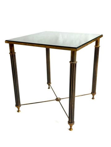 Bijzettafel - Messing, Glas - Maison Jansen-stijl, Nieuw