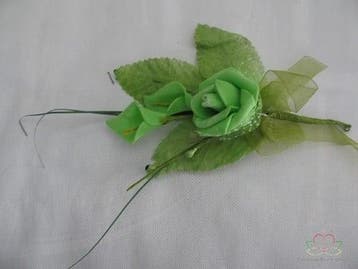 Corsage van foam Roosje en Callas + blaadjes Groen Maatwerk, Ophalen of Verzenden, Nieuw