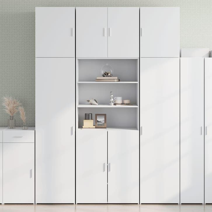 vidaXL buffetkast 80x42,5x249 cm bewerkt hout wit, Huis en Inrichting, Kasten | Buffetkasten, 75 cm of meer, Nieuw, Overige houtsoorten
